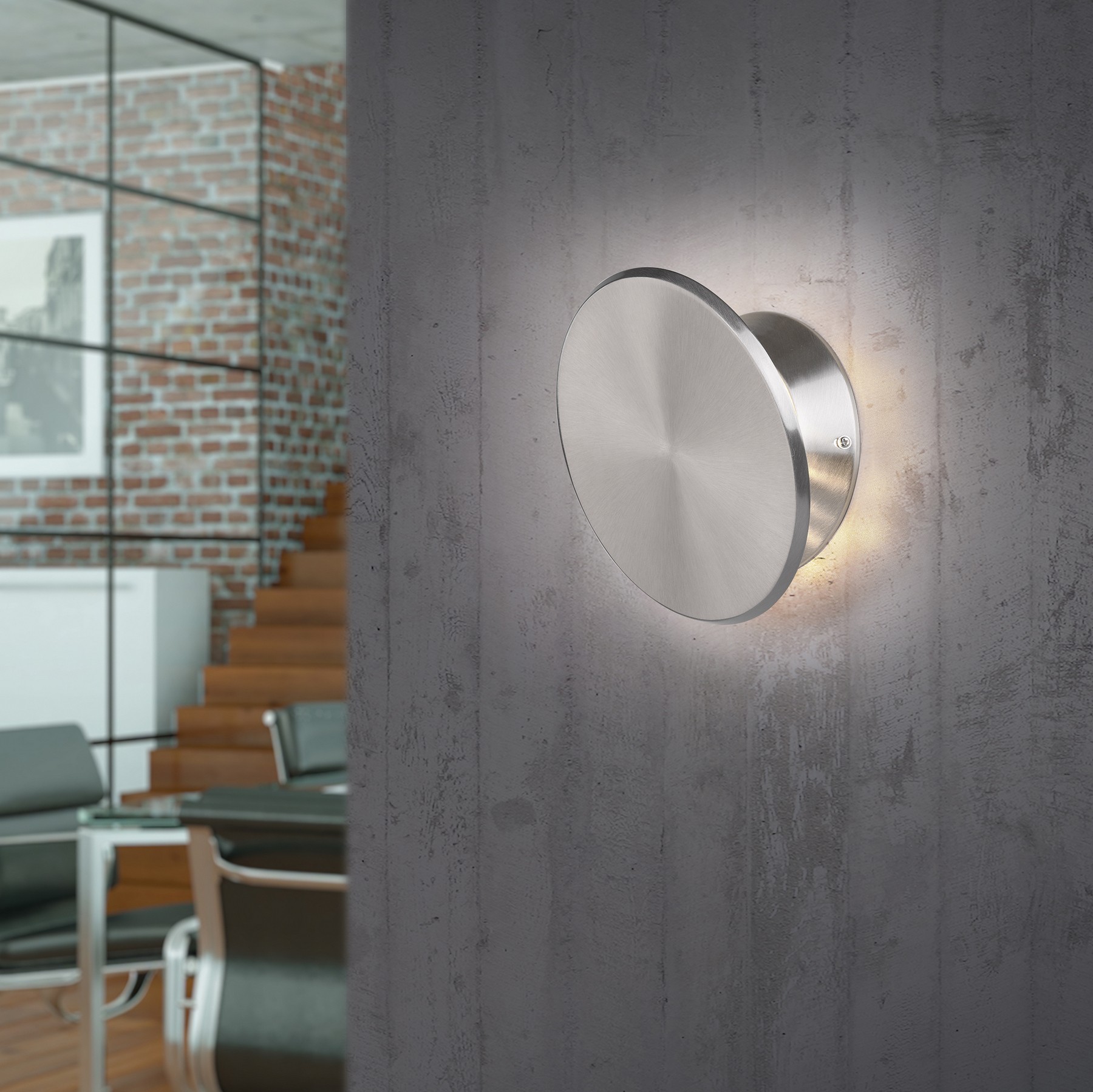 29,95 € Envío gratis | Aplique de pared interior Trio Gaston 8W 3000K Luz cálida. Ø 21 cm. LED integrado. Luz direccional. Montaje en techo y pared Metal. Color níquel mate