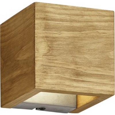 56,95 € Envío gratis | Aplique de pared interior Trio Brad 4.5W 3000K Luz cálida. 11×11 cm. LED integrado Madera. Color marrón