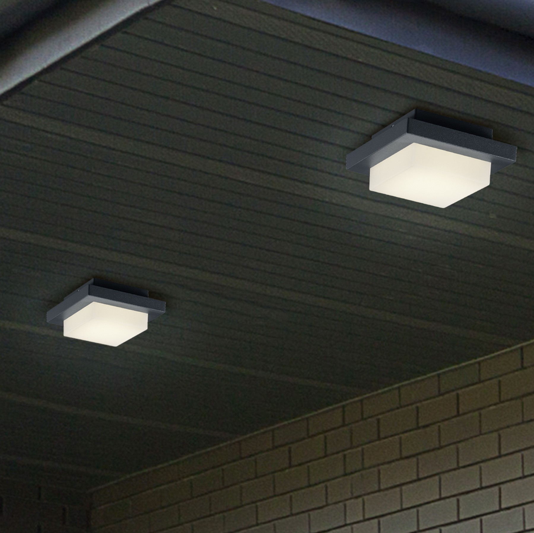 37,95 € Spedizione Gratuita | Applique da esterno Trio Hondo 3.5W 3000K Luce calda. 14×14 cm. LED integrato. Montaggio a soffitto e parete Fusione di alluminio. Colore antracite