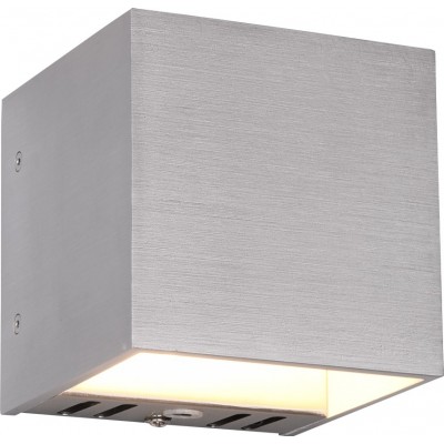 137,95 € Free Shipping | Indoor wall light Trio Figo 5.5W 10×10 cm. Dimmable multicolor RGBW LED. Remote control. WiZ Compatible Living room and bedroom. Modern Style. Metal casting. Aluminum Color