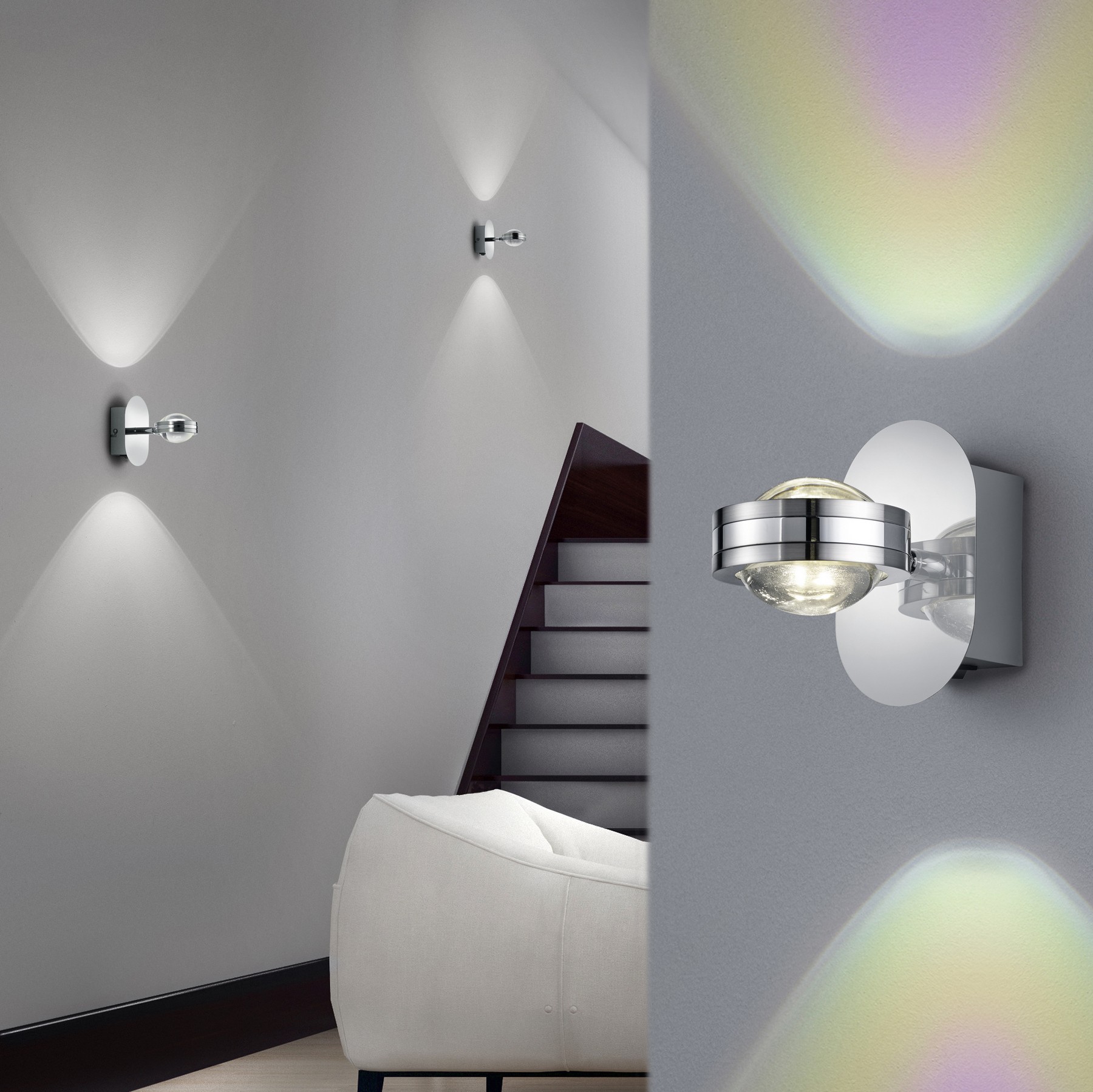 24,95 € Envoi gratuit | Applique murale d'intérieur Trio Lentil 2.3W 3000K Lumière chaude. 12×8 cm. LED intégrée. Montage au plafond et au mur Métal. Couleur chromé