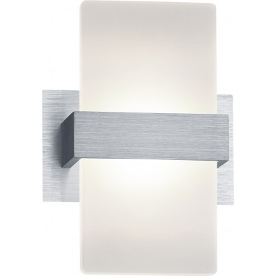Aplique de pared interior Trio Platon 4.5W 3000K Luz cálida. 18×13 cm. LED integrado Salón y dormitorio. Estilo moderno. Aluminio. Color aluminio