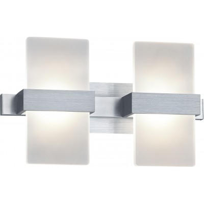 Aplique de pared interior Trio Platon 4.5W 3000K Luz cálida. 30×18 cm. LED integrado Salón y dormitorio. Estilo moderno. Aluminio. Color aluminio