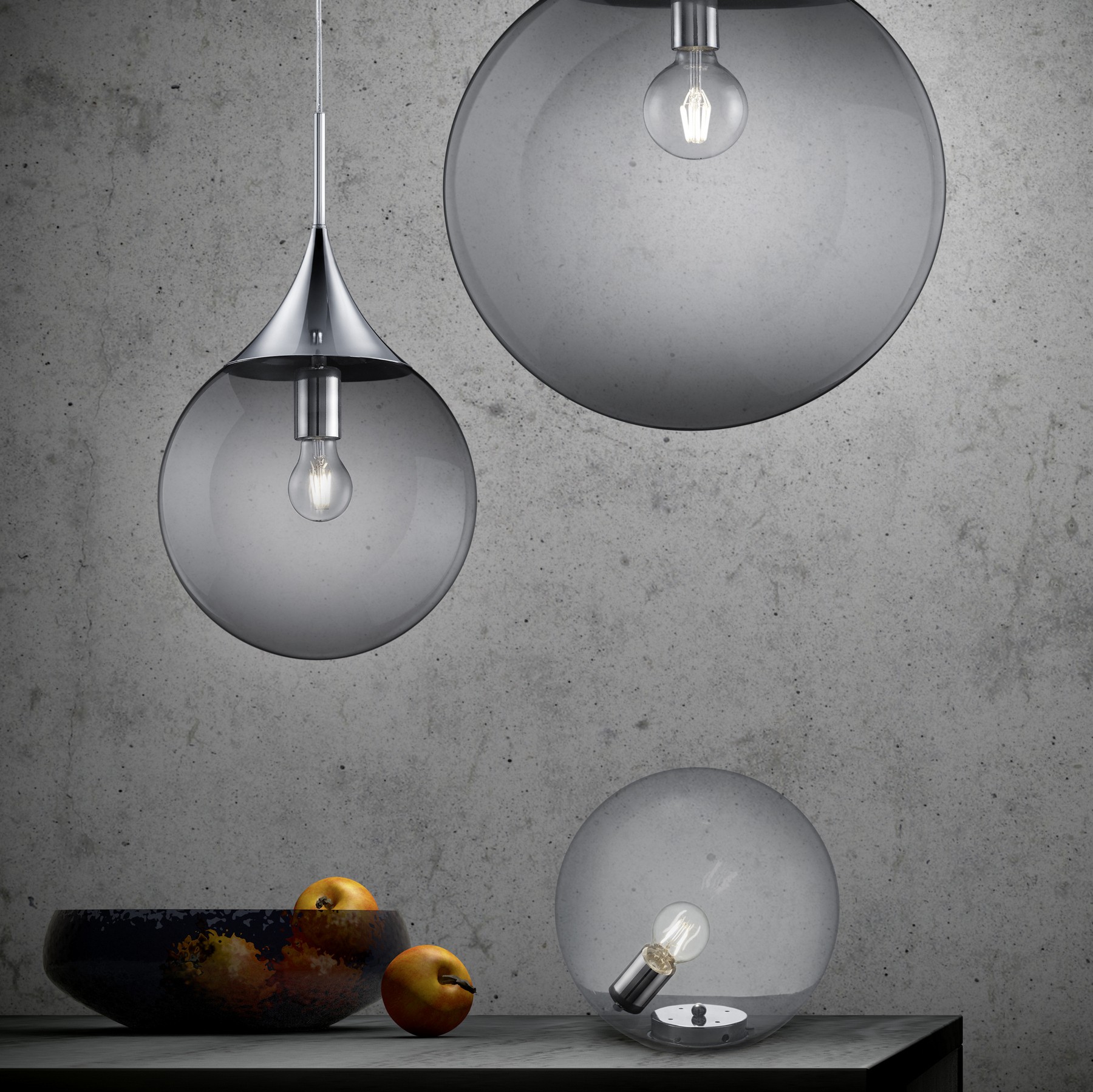 45,95 € Kostenloser Versand | Hängelampe Trio Midas Ø 30 cm. Metall. Matt nickel Farbe