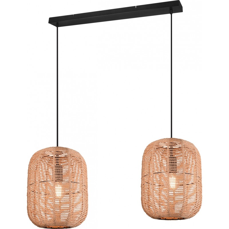 158,95 € Free Shipping | Hanging lamp Trio Runa 150×90 cm. Living room and bedroom. Vintage Style. Metal casting. Black Color