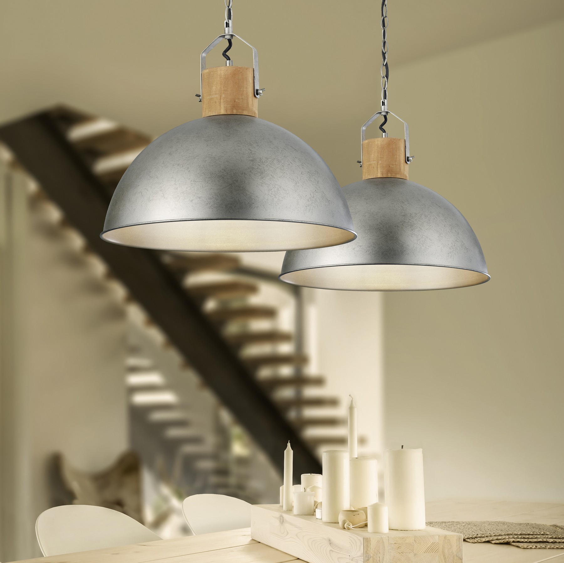 127,95 € Бесплатная доставка | Подвесной светильник Trio Delhi Ø 45 cm. Металл. Старый никель Цвет