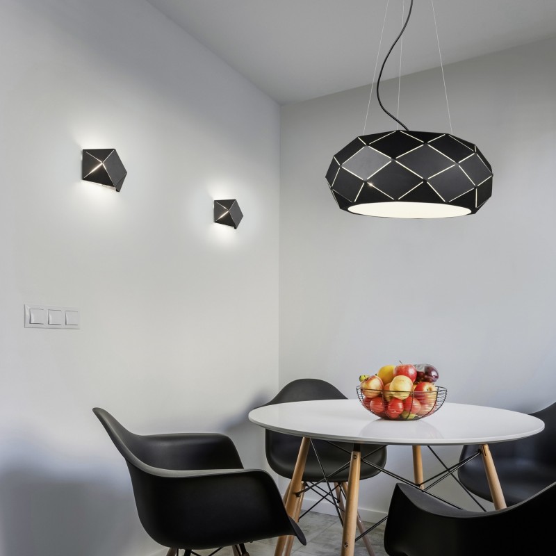 178,95 € Free Shipping | Hanging lamp Trio Zandor Ø 50 cm. Kitchen. Modern Style. Metal casting. Black Color