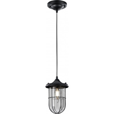 18,95 € Free Shipping | Hanging lamp Trio Birte Ø 14 cm. Living room and bedroom. Vintage Style. Metal casting. Black Color