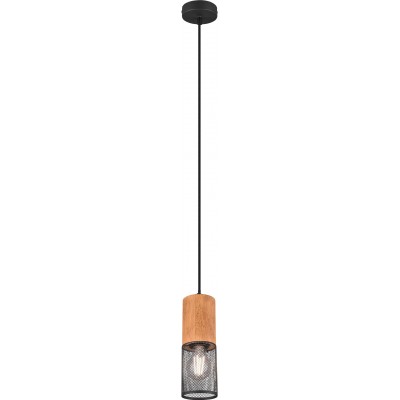 38,95 € Envoi gratuit | Lampe à suspension Trio Tosh Ø 10 cm. Salle et chambre. Style vintage. Coulée de métal. Couleur noir
