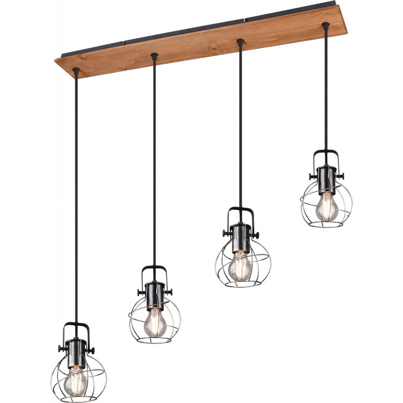 147,95 € Envoi gratuit | Lampe à suspension Trio Madras 150×90 cm. Métal. Couleur argent ancien