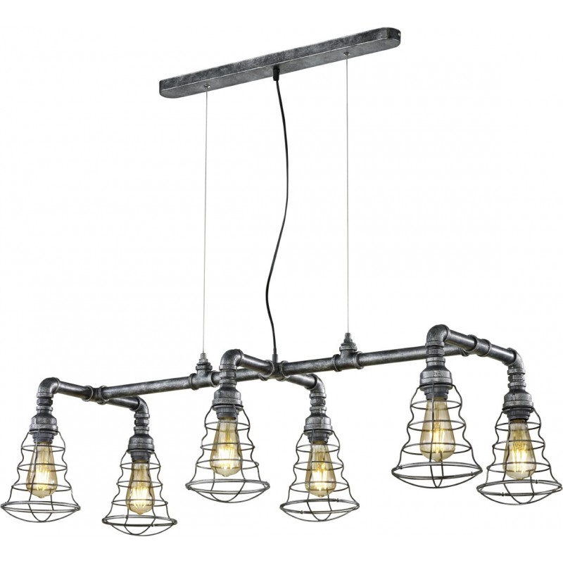 178,95 € Free Shipping | Hanging lamp Trio Gotham 150×102 cm. Metal casting. Antique silver Color