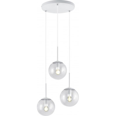 104,95 € Free Shipping | Hanging lamp Trio Balini Ø 30 cm. Living room and bedroom. Modern Style. Metal casting. White Color