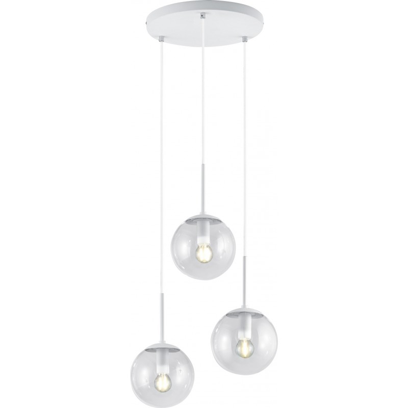 104,95 € Free Shipping | Hanging lamp Trio Balini Ø 30 cm. Living room and bedroom. Modern Style. Metal casting. White Color