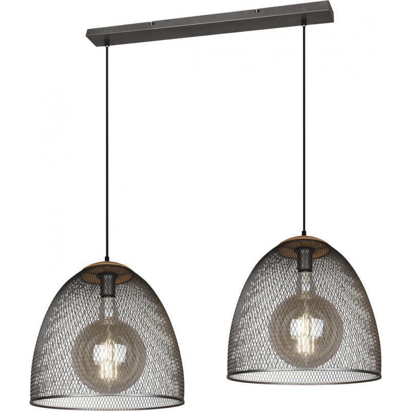 142,95 € Free Shipping | Hanging lamp Trio Ivar 150×125 cm. Living room and bedroom. Vintage Style. Metal casting. Old nickel Color