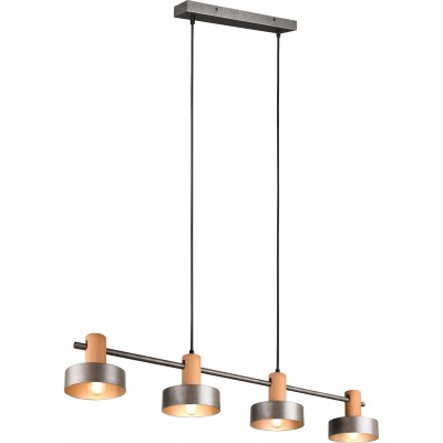 147,95 € Free Shipping | Hanging lamp Trio Gaya 150×90 cm. Living room and bedroom. Vintage Style. Metal casting. Old nickel Color