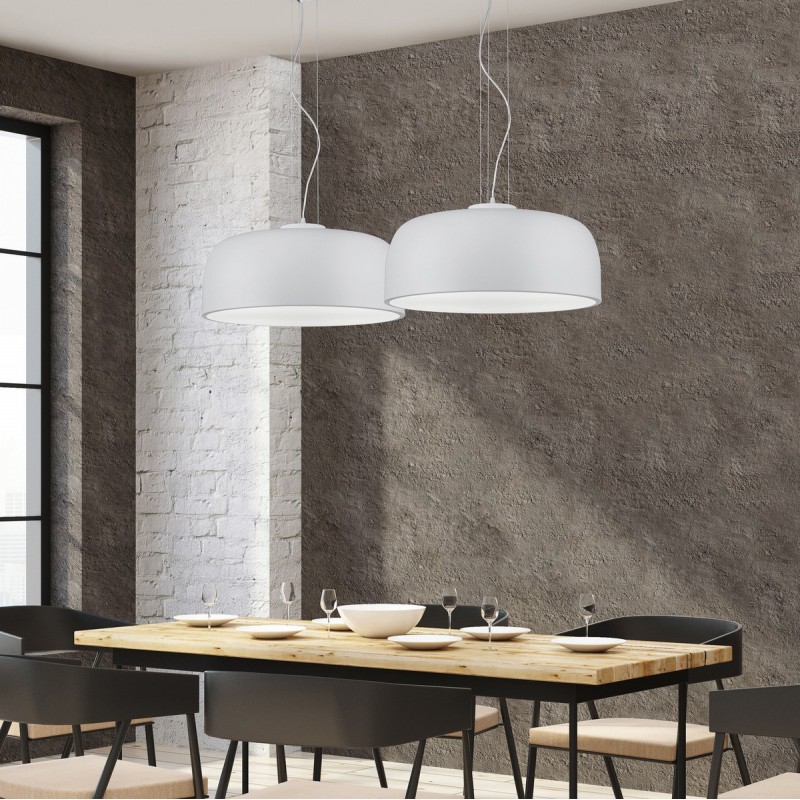 198,95 € Free Shipping | Hanging lamp Trio Baron Ø 52 cm. Living room and bedroom. Modern Style. Metal casting. White Color