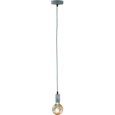 Lampe à suspension Trio Cord Ø 12 cm. Salle et chambre. Style vintage. Métal. Couleur gris