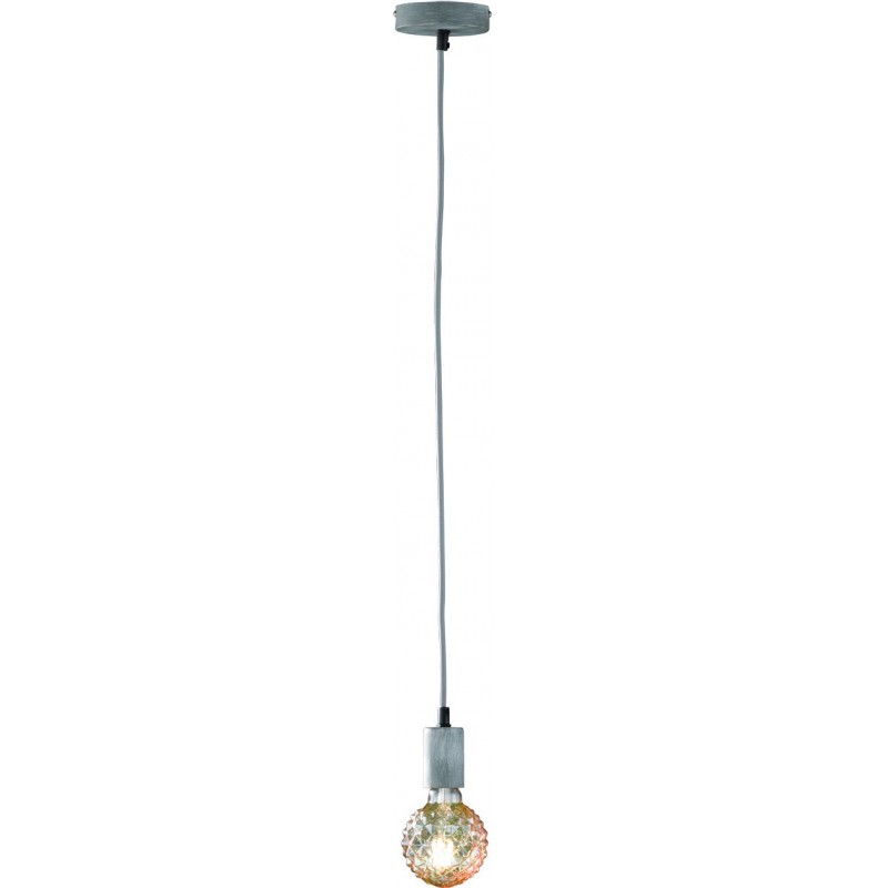 10,95 € Envoi gratuit | Lampe à suspension Trio Cord Ø 12 cm. Salle et chambre. Style vintage. Métal. Couleur gris