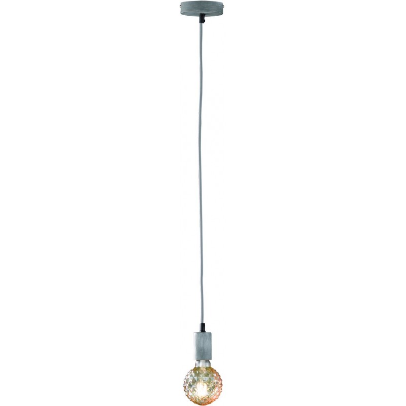 10,95 € Free Shipping | Hanging lamp Trio Cord Ø 12 cm. Living room and bedroom. Vintage Style. Metal casting. Gray Color