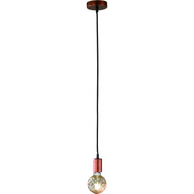 19,95 € Envio grátis | Lâmpada pendurada Trio Cord Ø 12 cm. Sala de estar e quarto. Estilo vintage. Fundição de metais. Cor cobre velho