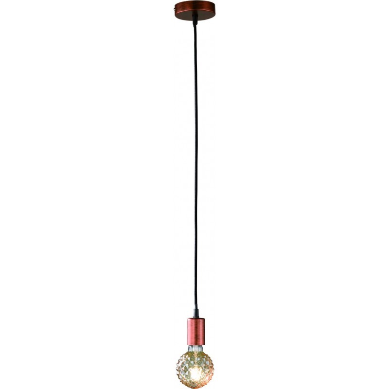 19,95 € Envoi gratuit | Lampe à suspension Trio Cord Ø 12 cm. Salle et chambre. Style vintage. Coulée de métal. Couleur vieux cuivre
