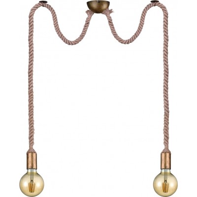 58,95 € Envoi gratuit | Lampe à suspension Trio Rope Ø 12 cm. Métal. Couleur vieux cuivre