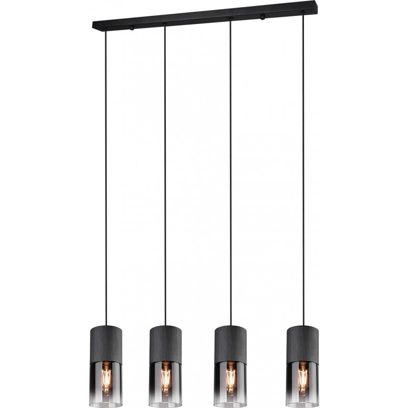 168,95 € Free Shipping | Hanging lamp Trio Robin Ø 10 cm. Living room and bedroom. Modern Style. Metal casting. Black Color