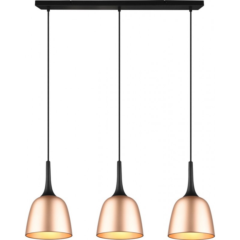 153,95 € Free Shipping | Hanging lamp Trio Chiron 150×90 cm. Living room and bedroom. Modern Style. Aluminum. Copper Color