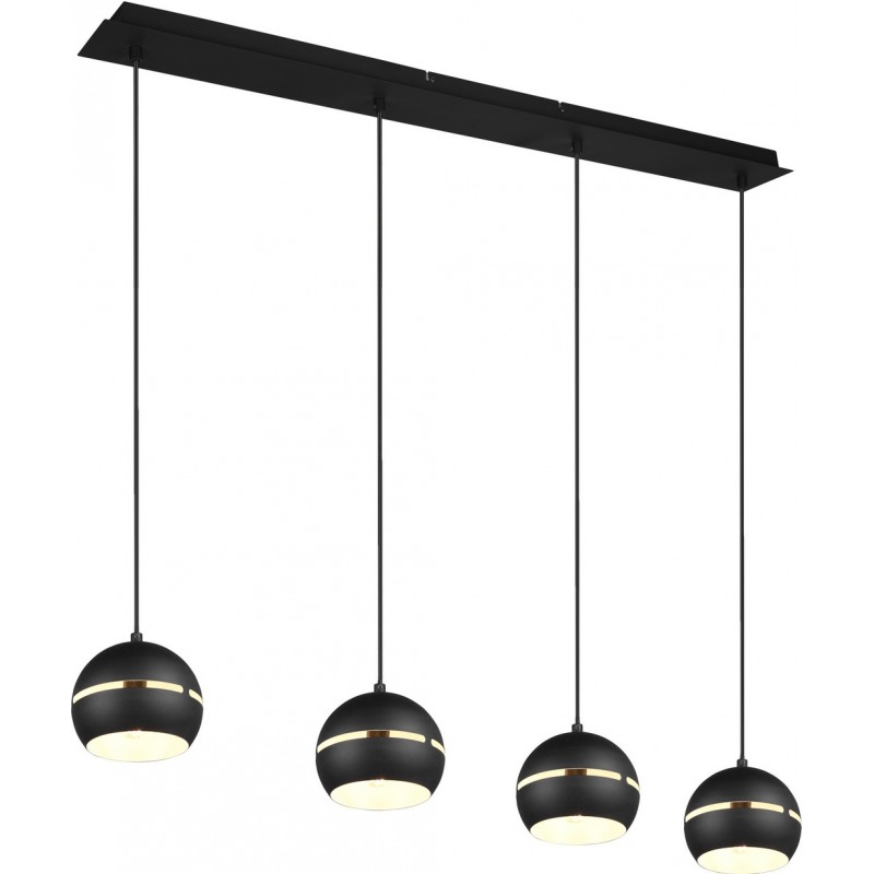 151,95 € Free Shipping | Hanging lamp Trio Fletcher 150×105 cm. Living room and bedroom. Modern Style. Metal casting. Black Color