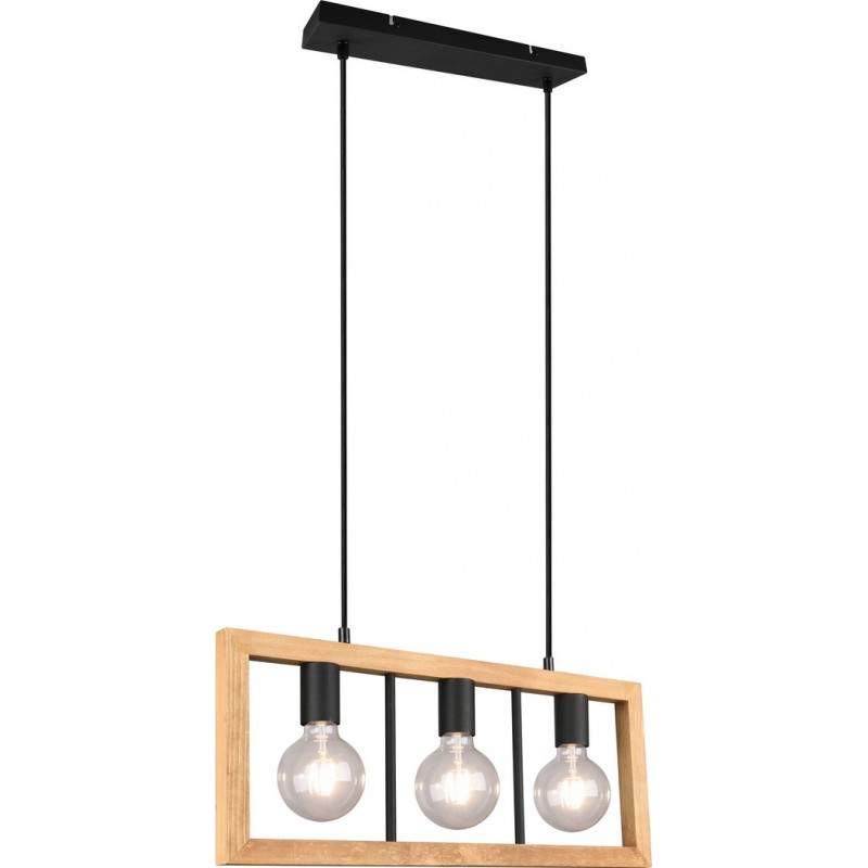 99,95 € Envoi gratuit | Lampe à suspension Trio Agra 150×60 cm. Salle et chambre. Style vintage. Métal. Couleur noir