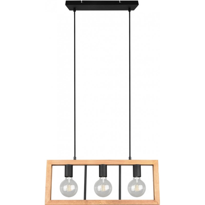 93,95 € Free Shipping | Hanging lamp Trio Agra 150×60 cm. Living room and bedroom. Vintage Style. Metal casting. Black Color