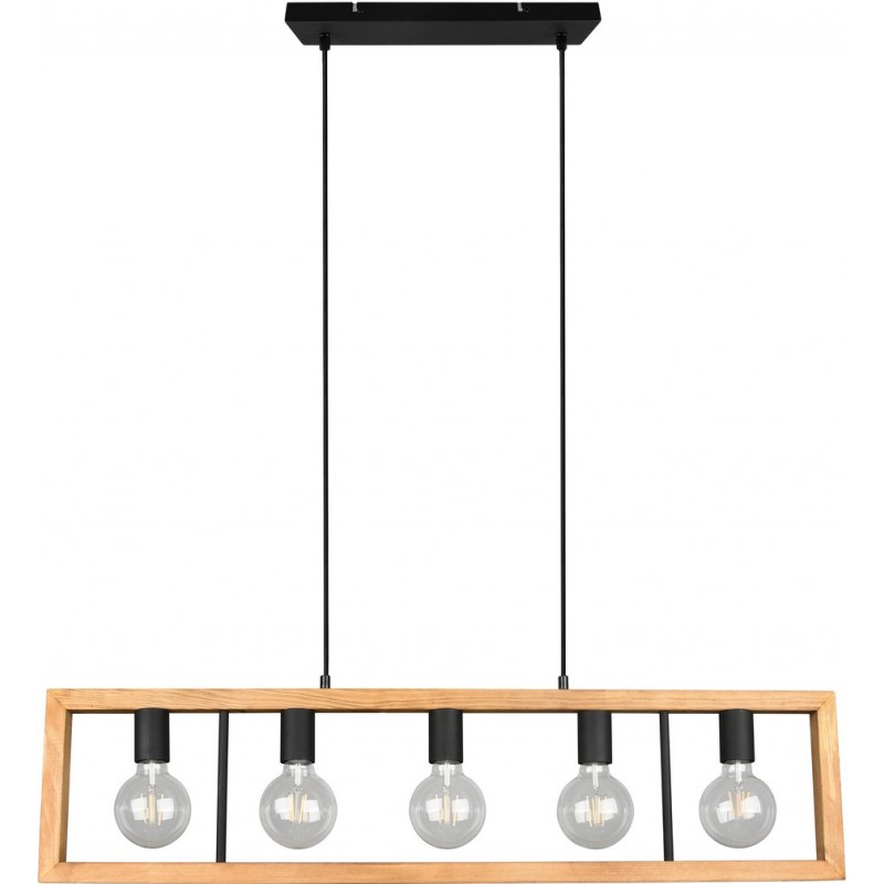 116,95 € Free Shipping | Hanging lamp Trio Agra 150×100 cm. Living room and bedroom. Vintage Style. Metal casting. Black Color