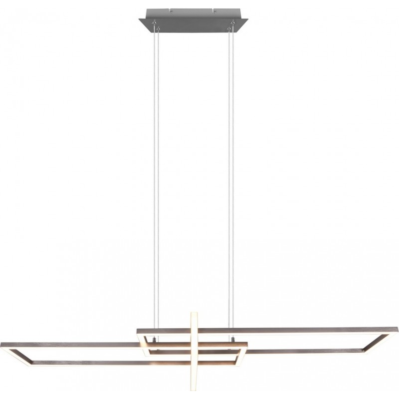 192,95 € Free Shipping | Hanging lamp Trio Salinas 34W 3000K Warm light. 150×110 cm. Integrated LED Living room and bedroom. Modern Style. Metal casting. Matt nickel Color