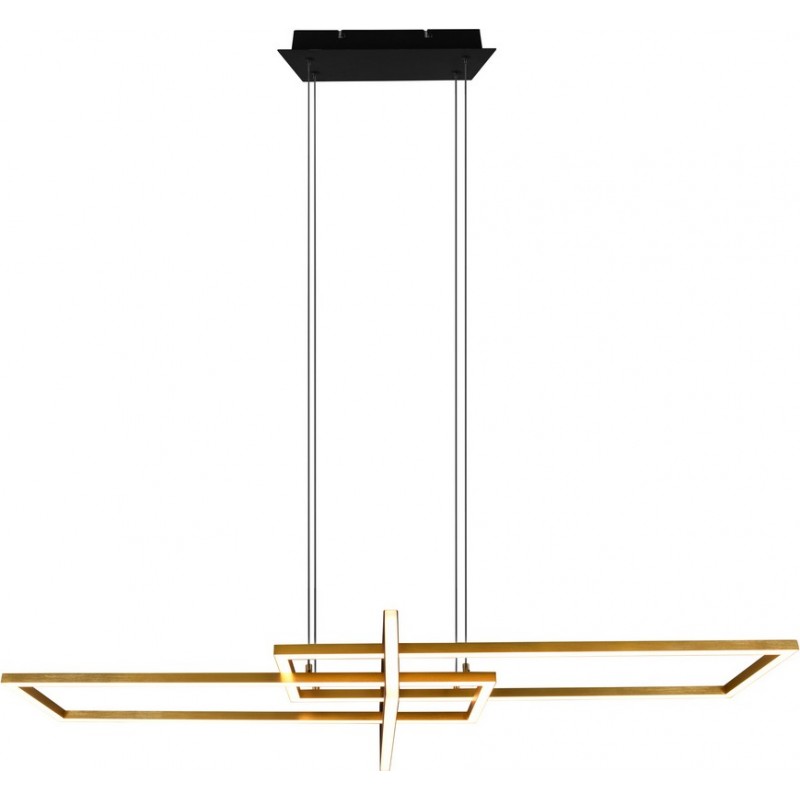 205,95 € Free Shipping | Hanging lamp Trio Salinas 34W 3000K Warm light. 150×110 cm. Integrated LED Living room and bedroom. Modern Style. Metal casting. Copper Color
