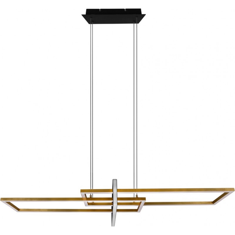 205,95 € Free Shipping | Hanging lamp Trio Salinas 34W 3000K Warm light. 150×110 cm. Integrated LED Living room and bedroom. Modern Style. Metal casting. Copper Color