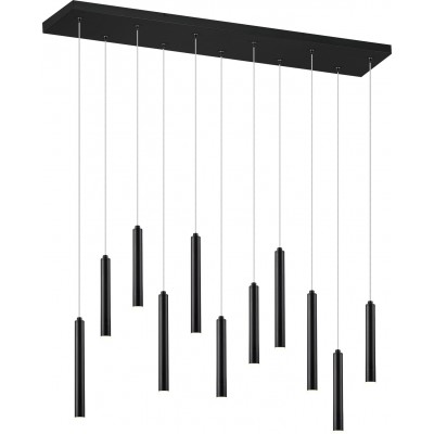 吊灯 Trio Tubular 2.5W 3000K 暖光. 150×115 cm. 集成LED 客厅 和 卧室. 现代的 风格. 金属. 黑色的 颜色