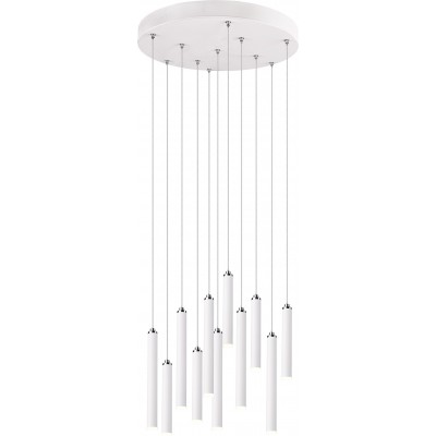 吊灯 Trio Tubular 2.5W 3000K 暖光. Ø 40 cm. 集成LED 客厅 和 卧室. 现代的 风格. 金属. 白色的 颜色