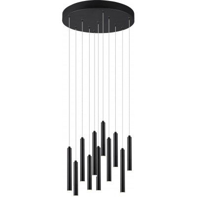 249,95 € Free Shipping | Hanging lamp Trio Tubular 2.5W 3000K Warm light. Ø 40 cm. Integrated LED Metal casting. Black Color