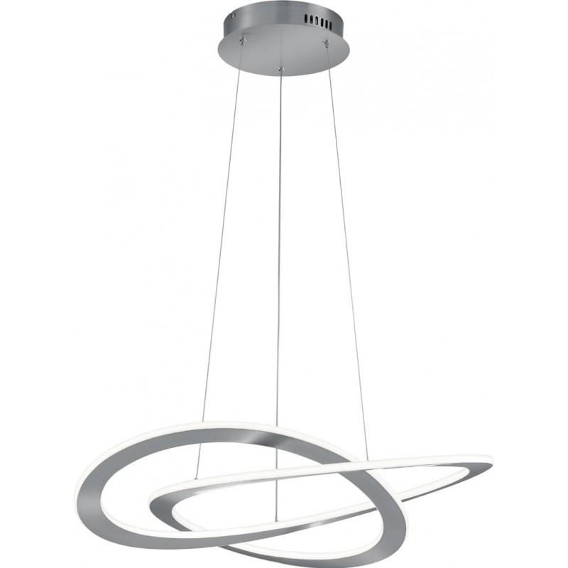 327,95 € Free Shipping | Hanging lamp Trio Oakland 54W 3000K Warm light. Ø 71 cm. Adjustable height. integrated LED Living room, kitchen and bedroom. Modern Style. Metal casting. Matt nickel Color