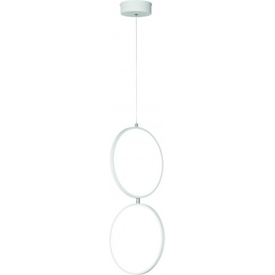 Lampe à suspension Trio Rondo 22W 3000K Lumière chaude. 150×30 cm. LED intégrée Salle et chambre. Style moderne. Métal. Couleur blanc