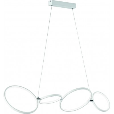 吊灯 Trio Rondo 37W 3000K 暖光. 150×110 cm. 集成LED 客厅 和 卧室. 现代的 风格. 金属. 白色的 颜色