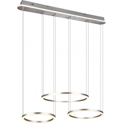 288,95 € Free Shipping | Hanging lamp Trio Morrison 56W 150×90 cm. Integrated LED Living room and bedroom. Modern Style. Metal casting. Matt nickel Color