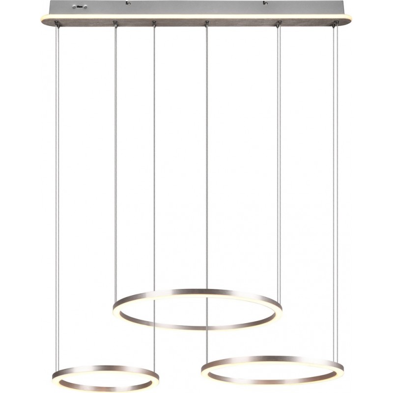 288,95 € Envoi gratuit | Lampe à suspension Trio Morrison 56W 150×90 cm. LED intégrée Salle et chambre. Style moderne. Coulée de métal. Couleur nickel mat