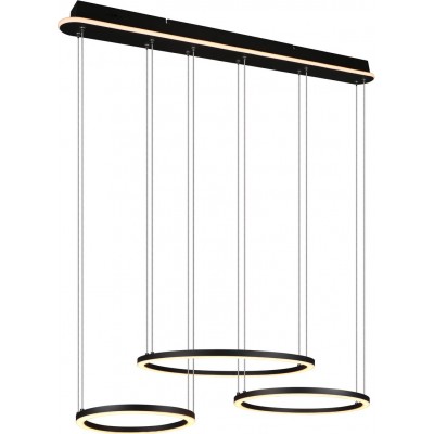 291,95 € Free Shipping | Hanging lamp Trio Morrison 56W 150×90 cm. Integrated LED Living room and bedroom. Modern Style. Metal casting. Black Color