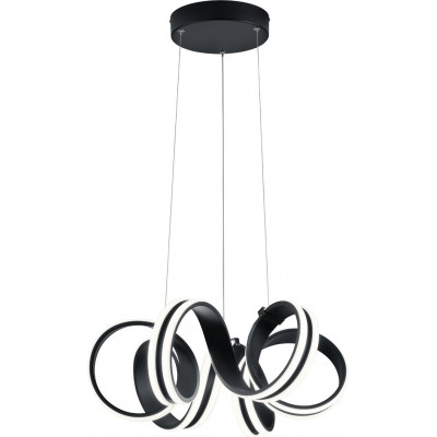 221,95 € Free Shipping | Hanging lamp Trio Carrera 38W 3000K Warm light. Ø 55 cm. Integrated LED Living room and bedroom. Modern Style. Metal casting. Black Color