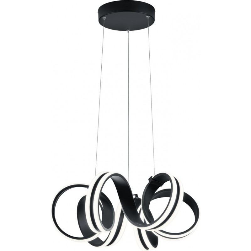 221,95 € Envio grátis | Lâmpada pendurada Trio Carrera 38W 3000K Luz quente. Ø 55 cm. LED integrado Sala de estar e quarto. Estilo moderno. Metais. Cor preto