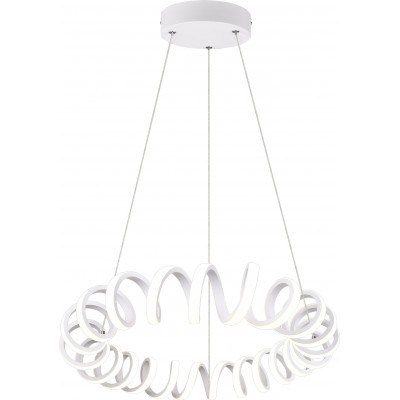 Lâmpada pendurada Trio Curl 33W 4000K Luz neutra. Ø 55 cm. LED integrado Metais. Cor branco