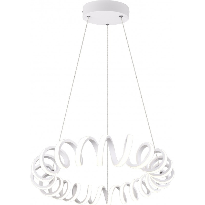 193,95 € Free Shipping | Hanging lamp Trio Curl 33W 4000K Neutral light. Ø 55 cm. Integrated LED Living room and bedroom. Modern Style. Metal casting. White Color