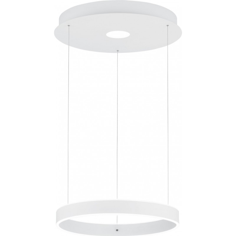 154,95 € Free Shipping | Hanging lamp Trio Logan 45W 4000K Neutral light. Ø 54 cm. Integrated LED Living room and bedroom. Modern Style. Metal casting. White Color