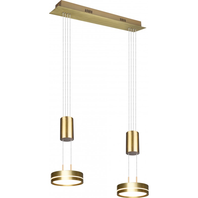 196,95 € Free Shipping | Hanging lamp Trio Franklin 9W 3000K Warm light. 150×55 cm. Adjustable height. integrated LED Living room and bedroom. Modern Style. Aluminum. Copper Color